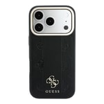 Apple iPhone 18 Pro Max Kılıf Guess Orjinal Lisanslı M-safe Şarj Özellikli Şeritli Peony 4G ve Yazı Logolu Kapak