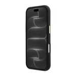 Apple iPhone 18 Pro Max Kılıf Guess Orjinal Lisanslı Metal Kamera Çerçeveli 4G Büyük Taşlı Resin Logolu PU Kapak