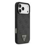 Apple iPhone 18 Pro Max Kılıf Guess Orjinal Lisanslı PU Deri Taşlı Üçgen Logo 4G Desenli Strass Kapak