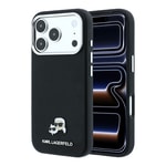 Apple iPhone 18 Pro Max Kılıf Karl Lagerfeld Orjinal Lisanslı M-Safe Şarj Özellikli K&C Heads Metal Logolu PU Kapak