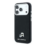 Apple iPhone 18 Pro Max Kılıf Karl Lagerfeld Orjinal Lisanslı M-Safe Şarj Özellikli K&C Heads Metal Logolu PU Kapak