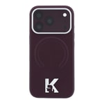 Apple iPhone 18 Pro Max Kılıf Karl Lagerfeld Orjinal Lisanslı M-safe Şarj Özellikli KHEAD Metal Logolu PU Grained Deri Kapak