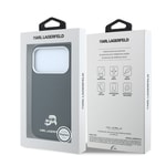 Apple iPhone 18 Pro Max Kılıf Karl Lagerfeld Orjinal Lisanslı M-Safe Şarj Özellikli K&C Heads Metal Logolu PU Kapak