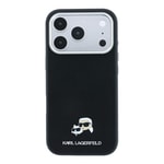 Apple iPhone 18 Pro Max Kılıf Karl Lagerfeld Orjinal Lisanslı M-Safe Şarj Özellikli K&C Heads Metal Logolu PU Kapak