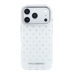 Apple iPhone 18 Pro Max Kılıf Karl Lagerfeld Orjinal Lisanslı Taşlı Elektro Kaplama Metal Logolu Kapak