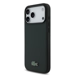 Apple iPhone 18 Pro Max Kılıf Lacoste Orjinal Lisanslı M-safe Şarj Özellikli PU Pike Desenli Metal Logolu Kapak