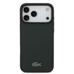 Apple iPhone 18 Pro Max Kılıf Lacoste Orjinal Lisanslı M-safe Şarj Özellikli PU Pike Desenli Metal Logolu Kapak