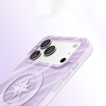 Apple iPhone 18 Pro Max Kılıf M-Safe Şarj Özellikli Orjinal Swarovski Taşlı Zore Paris Rovix Sert PC Kapak