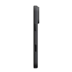 Apple iPhone 18 Pro Max Kılıf M-safe Şarj Özellikli Aramid Karbon Fiber Pitaka Military-Grade Classic Serisi New Logo Black-Grey Twill Kapak
