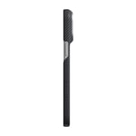 Apple iPhone 18 Pro Max Kılıf M-safe Şarj Özellikli 1500D Aramid Karbon Fiber Pitaka Ultra-Slim Classic Serisi Black-Grey Twill Kapak