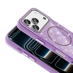 Apple iPhone 18 Pro Max Kılıf M-safe Şarj Özellikli Parlayan Simli Zore Okso Kapak