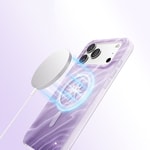 Apple iPhone 18 Pro Max Kılıf M-Safe Şarj Özellikli Orjinal Swarovski Taşlı Zore Paris Rovix Sert PC Kapak