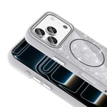 Apple iPhone 18 Pro Max Kılıf M-safe Şarj Özellikli Parlayan Simli Zore Okso Kapak