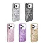 Apple iPhone 18 Pro Max Kılıf M-safe Şarj Özellikli Parlayan Simli Zore Okso Kapak