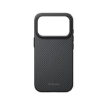 Apple iPhone 18 Pro Max Kılıf M-safe Şarj Özellikli Aramid Karbon Fiber Pitaka Military-Grade Classic Serisi New Logo Black-Grey Twill Kapak
