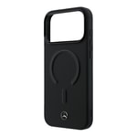 Apple iPhone 18 Pro Max Kılıf Mercedes Benz Orjinal Lisanslı M-safe Şarj Özellikli Metal Yıldız Logolu Kabartmalı Deri Kapak