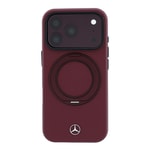 Apple iPhone 18 Pro Max Kılıf Mercedes Benz Orjinal Lisanslı M-safe Şarj Özellikli 360 Derece Dönebilen Standlı PU Metal Logolu Kapak