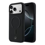 Apple iPhone 18 Pro Max Kılıf Mercedes Benz Orjinal Lisanslı M-safe Şarj Özellikli Metal Yıldız Logolu Kabartmalı Deri Kapak