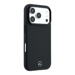 Apple iPhone 18 Pro Max Kılıf Mercedes Benz Orjinal Lisanslı M-safe Şarj Özellikli 3D Metal Logolu Wrap Wood Deri Kapak