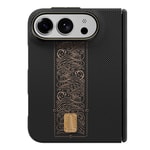 Apple iPhone Duo (Fold) Kılıf M-safe Şarj Özellikli Raptic Aramid SkinPro Rise Serisi 24 Ayar Altın Kaplamalı Karbon Kapak