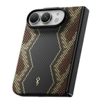 Apple iPhone Duo (Fold) Kılıf M-safe Şarj Özellikli Raptic Aramid SkinPro Scepter Serisi Karbon Kapak