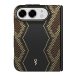 Apple iPhone Duo (Fold) Kılıf M-safe Şarj Özellikli Raptic Aramid SkinPro Scepter Serisi Karbon Kapak