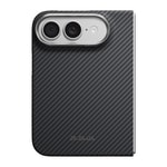 Apple iPhone Duo Kılıf M-safe Şarj Özellikli 600D Aramid Karbon Fiber Pitaka Edge Serisi Black-Grey Twill Kapak