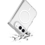 Apple iPhone Duo Kılıf Zore M-safe Şarj Özellikli Şeffaf Kamera Çerçeveli UTS PC Kapak