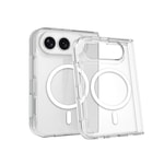 Apple iPhone Duo Kılıf Zore M-safe Şarj Özellikli Şeffaf Kamera Çerçeveli UTS PC Kapak
