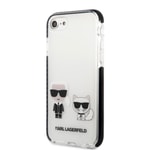 Apple iPhone SE 2022 Kılıf Karl Lagerfeld Kenarları Siyah Silikon K&C Dizayn Kapak