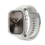 Apple Watch 10 42mm Amazingthing Gleam Fit FullGuard Taşlı Sert PC Kasa ve Ekran Koruyucu