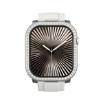 Apple Watch 10 46mm Amazingthing Gleam Fit FullGuard Taşlı Sert PC Kasa ve Ekran Koruyucu