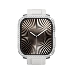 Apple Watch 10 46mm Amazingthing Gleam Fit FullGuard Taşlı Sert PC Kasa ve Ekran Koruyucu