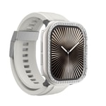 Apple Watch 10 46mm Amazingthing Gleam Fit FullGuard Taşlı Sert PC Kasa ve Ekran Koruyucu