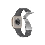 Apple Watch 38mm Amazingthing Titan Swift Deri Dokulu Silikon Kordon