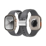 Apple Watch 38mm Amazingthing Titan Swift Deri Dokulu Silikon Kordon