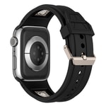 Apple Watch 42mm Zore KRD-117 Hava Alabilen Delikli Metal Süslemeli Desenli Silikon Kordon