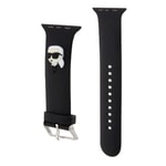 Apple Watch 7 41mm Karl Lagerfeld Orjinal Lisanslı İkonik Karl Head Logolu Silikon Kordon