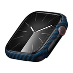 Apple Watch 7 45mm 600D Aramid Fiber Classic Serisi Black-Blue Twill Kasa Koruyucu Pitaka Air Case