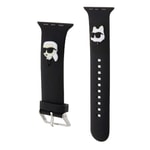 Apple Watch 7 45mm Karl Lagerfeld Orjinal Lisanslı İkonik Karl & Choupette Logolu Silikon Kordon