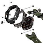 Apple Watch Ultra 49mm Mohseven iWatch Punk Fortress Serisi Kasa Koruyuculu Silikon Kordon