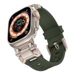 Apple Watch Ultra 49mm Zore KRD-101 Titanyum Metal Başlıklı Silikon Kordon
