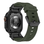 Apple Watch Ultra 49mm Zore KRD-101 Titanyum Metal Başlıklı Silikon Kordon