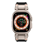 Apple Watch Ultra 49mm Zore KRD-101 Titanyum Metal Başlıklı Silikon Kordon