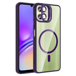 Galaxy A06 Kılıf Standlı ve Kamera Lens Hediyeli M-Safe Şarj Özellikli Zore Etro Kapak