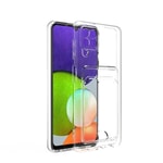 Galaxy A12 Kılıf Kartlıklı Şeffaf Zore Setra Clear Silikon Kapak