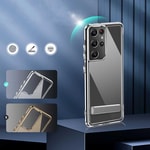Galaxy S21 Ultra Kılıf Standlı Şeffaf Silikon Zore L-Stand Kapak