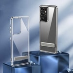 Galaxy S21 Ultra Kılıf Standlı Şeffaf Silikon Zore L-Stand Kapak