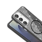 Galaxy S23 FE Kılıf M-safe Şarj Özellikli Parlayan Simli Zore Okso Kapak