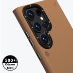 Galaxy S23 Ultra Kılıf M-safe Şarj Özellikli Basit Mat Deri Desenli Youngkit Tech Fashion Serisi Kapak